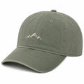 Verstellbare grüne Baseballcap mit Bergstickerei