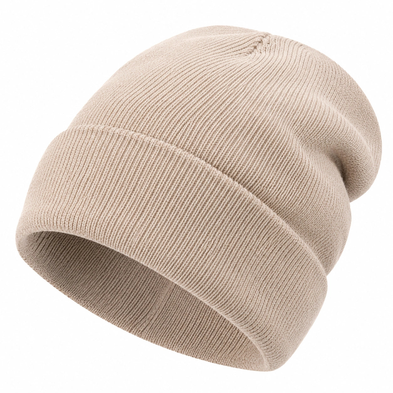 Hochwertige Unisex Strickmütze Beige