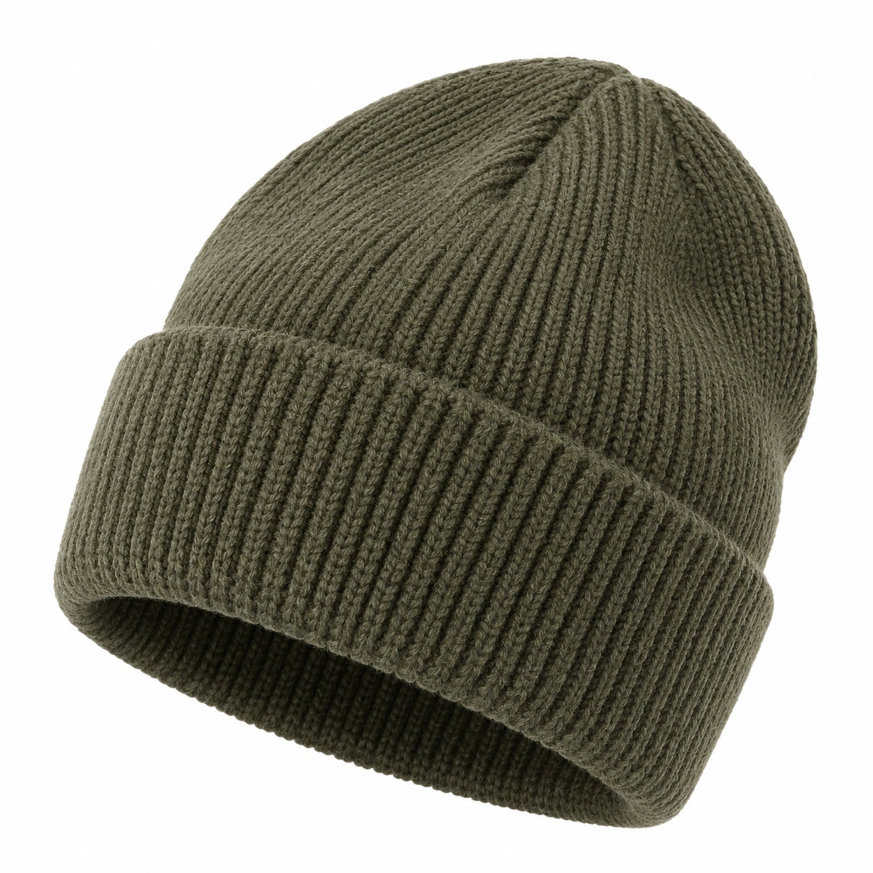 Unisex Winter Strickmütze Beanie Olivgrün