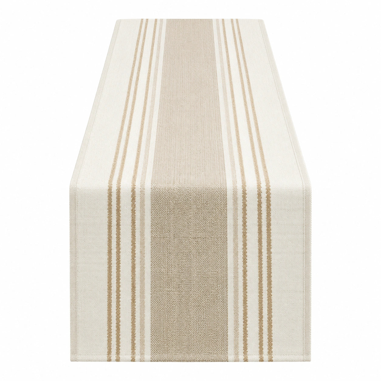 Tischläufer Streifen Beige Weiß 180x40 cm