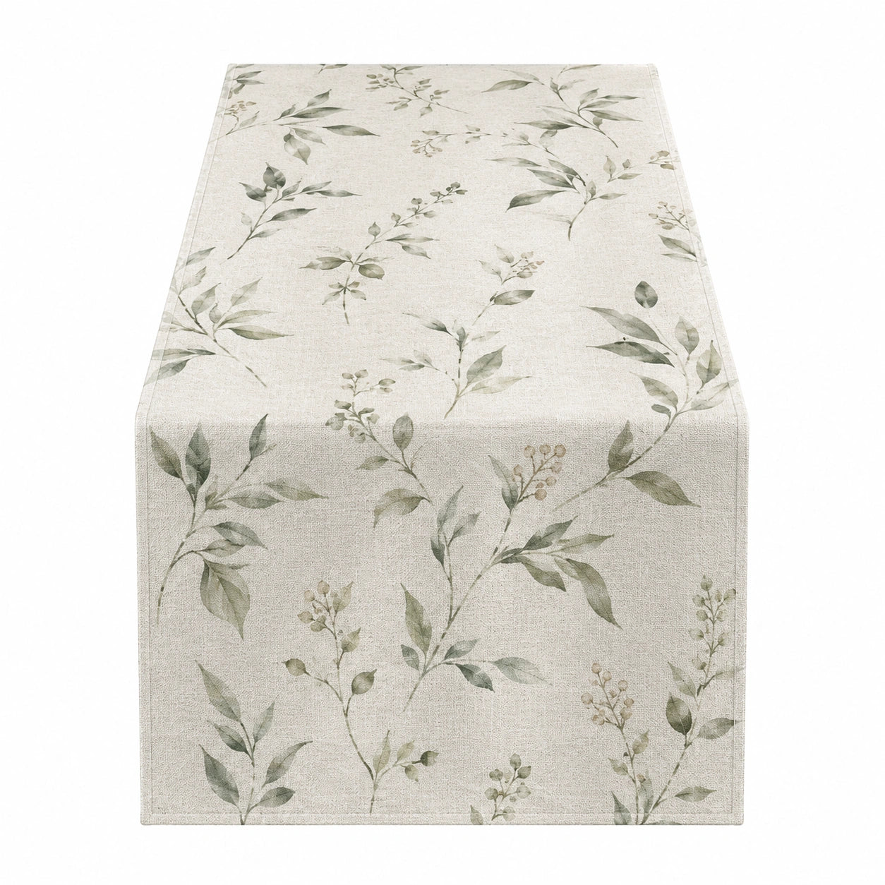 Tischläufer Florales Design 35x180cm Beige/Grün