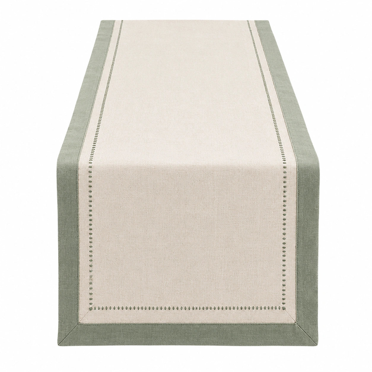 Tischläufer Grün Beige 180x35cm Dekorativ