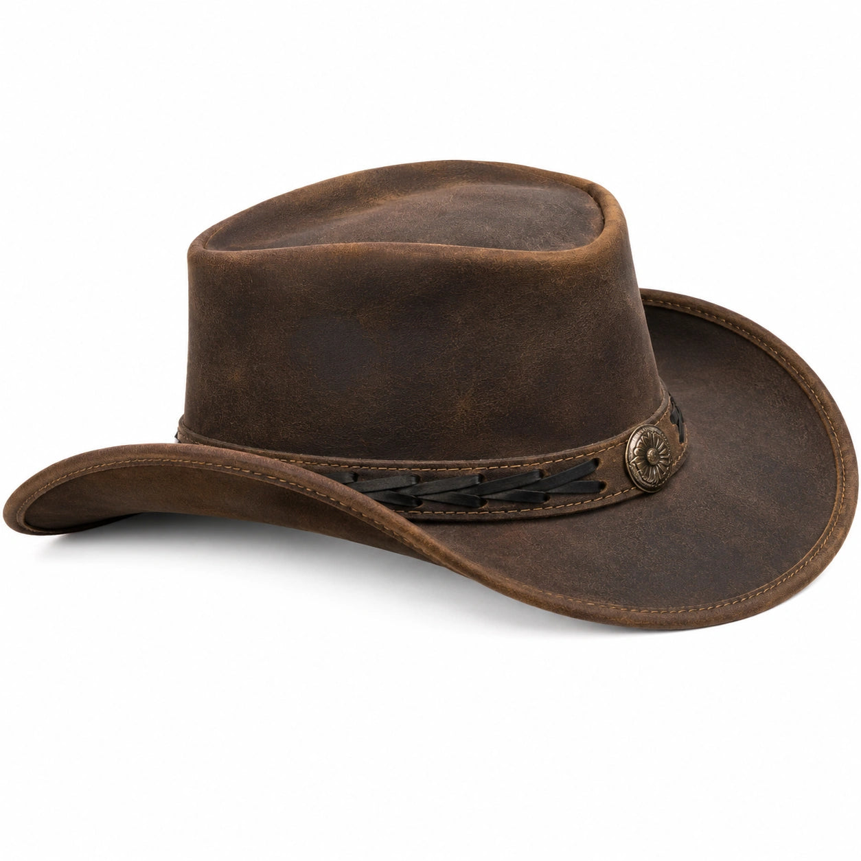 Brauner Unisex-Cowboyhut mit Breiter Krempe