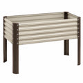 Garten-Hochbeet aus Metall Beige/Braun 100x50x80 cm