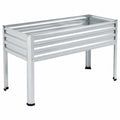 Erhöhtes Pflanzenbeet Aluminium Silber 120x60x75 cm