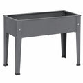 Hochbeet aus Metall Grau 80x40x75 cm