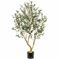 Dekorativer Künstlicher Olivenbaum 180cm mit Topf - Grün/Schwarz