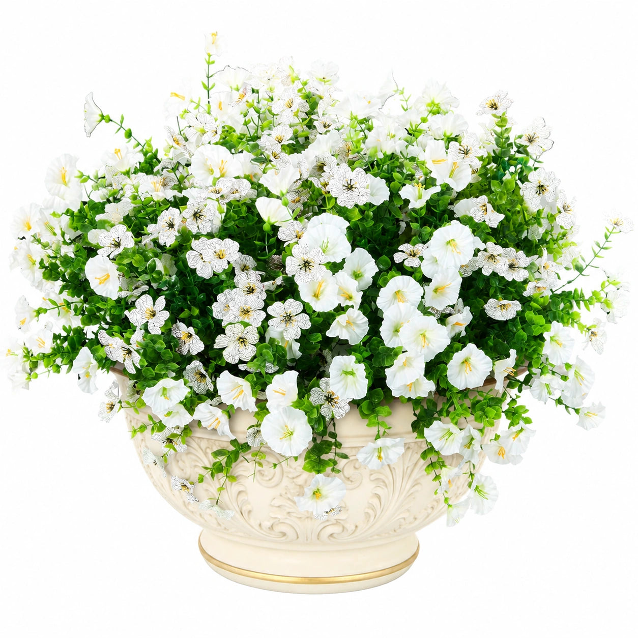 Künstliches Blumenarrangement Weiß mit dekorativem Topf