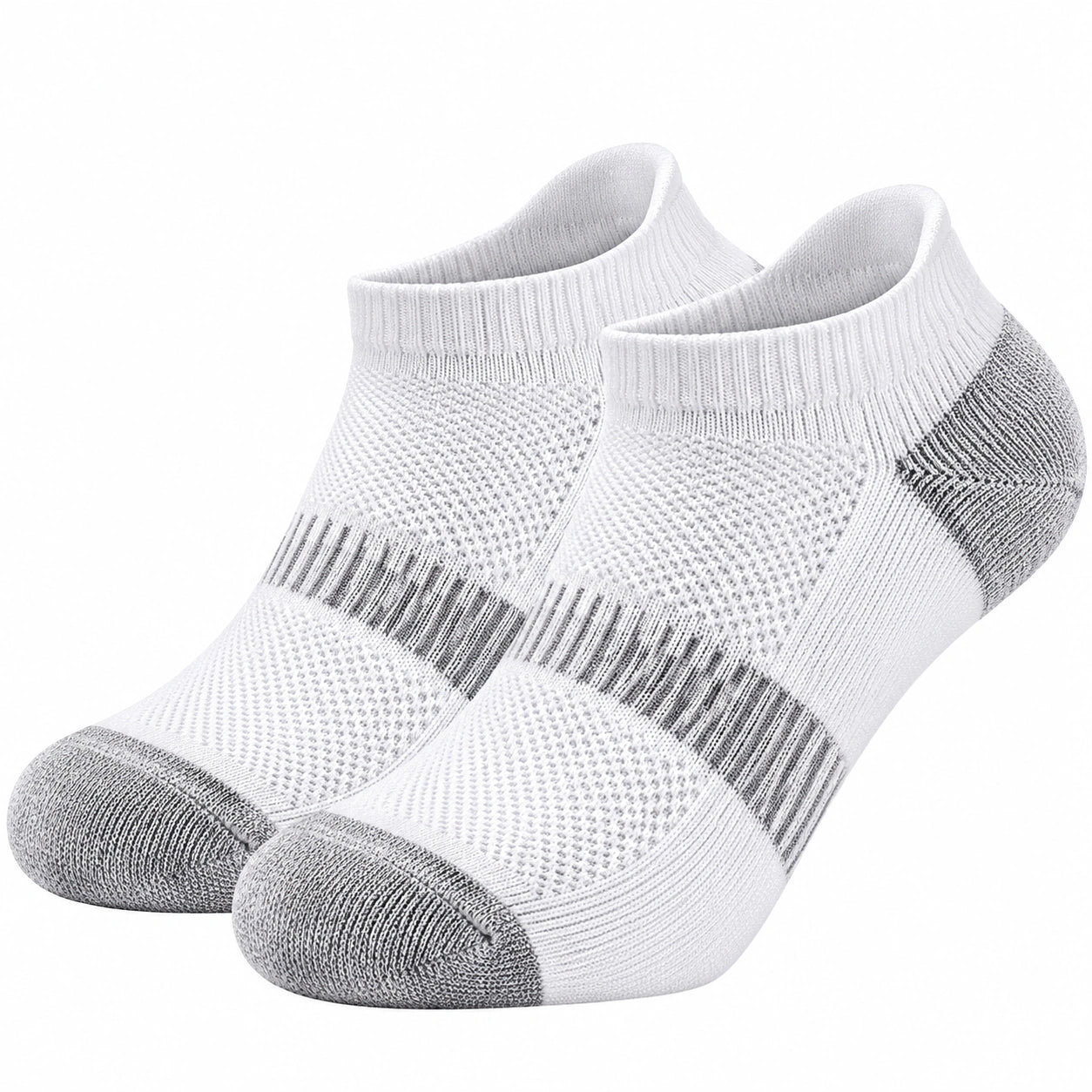 Atmungsaktive Kurze Sportsocken Weiß/Grau, 2 Paar