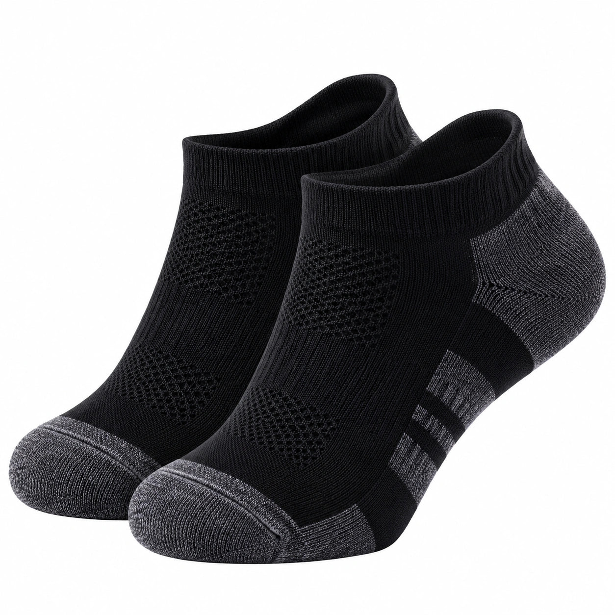 Atmungsaktive Kurzsocken Schwarz/Grau für Sport und Alltag