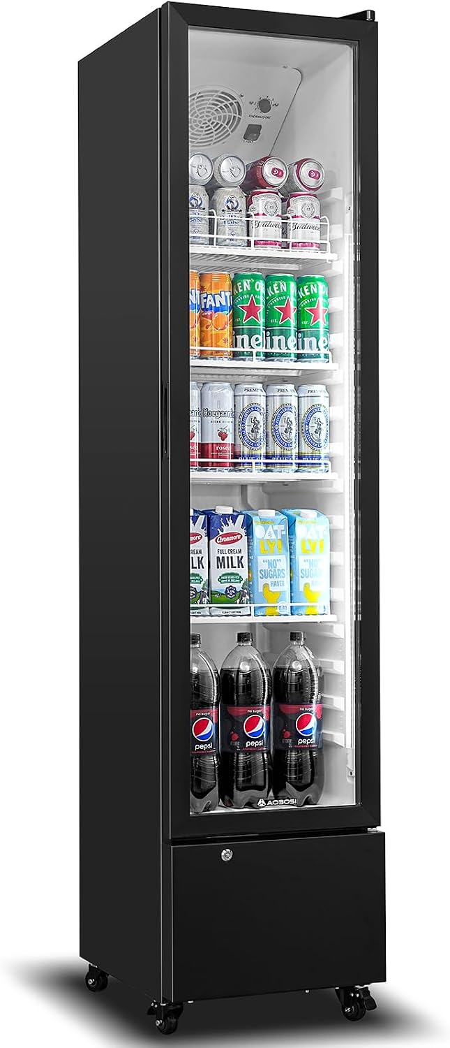 AAOBOSI Getränkekühlschrank, 230 L, Weiß, mit Glastür