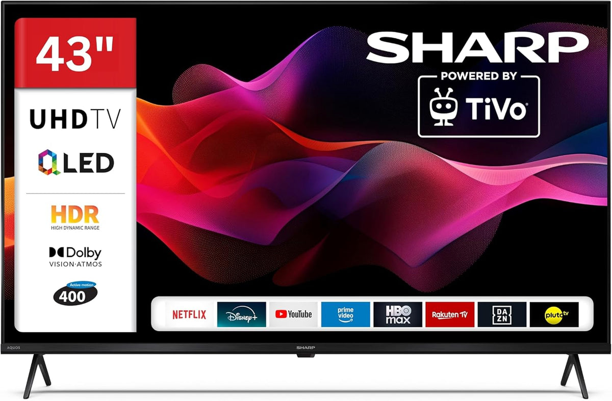 SHARP Fernseher, 43 Zoll, Schwarz, Smart TV, 43HM5745E QLED Smart TV 4K UHD Dolby Vision HDR