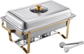 Chafing Buffetschrank, Silber, Dish Buffet-Set, Edelstahl-Chafer, Rechteckig