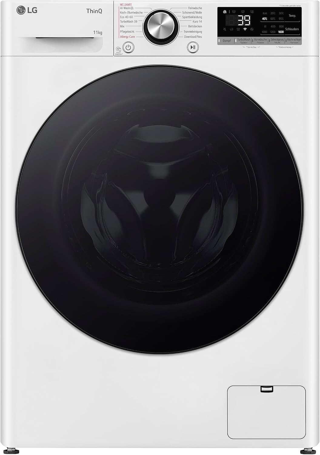 LG Waschmaschine, 11 kg, Weiß, F6WR701Y, 1.560 U/Min, A -10%, AI DD, TurboWash 360°, Steam, 6 Motion, Nachlegefunktion