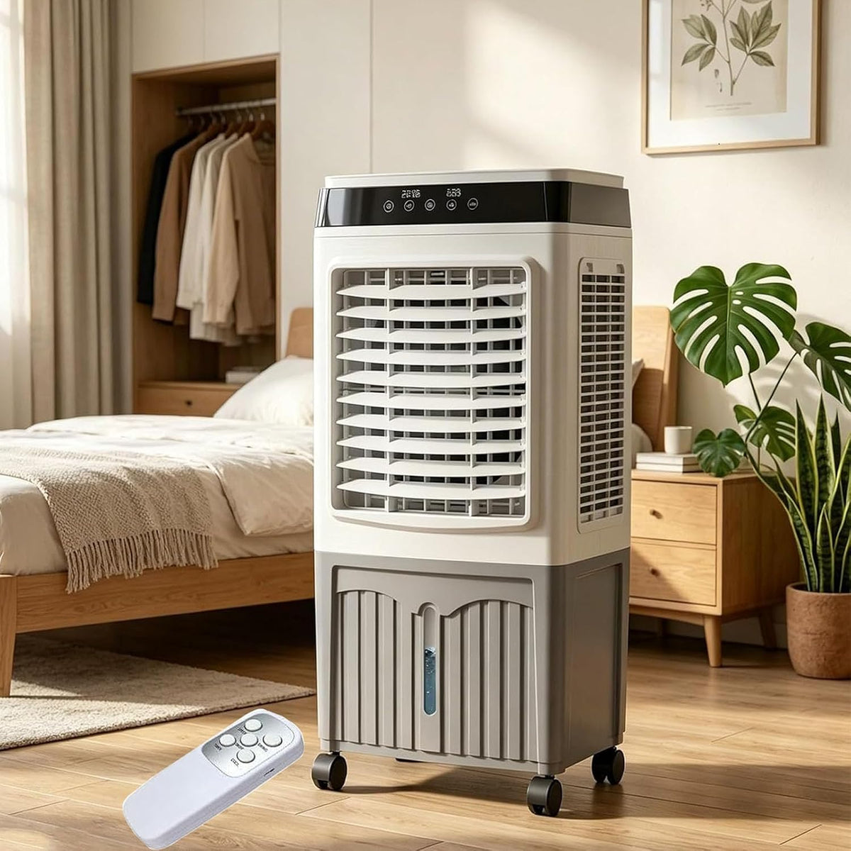 Mobiles Klimagerät, Weiß, Tragbare Klimaanlage, Verdunstungskühler mit 10, 5-Gallonen-Wassertank, fensterloses Klimagerät für Schlafzimmer und Büro