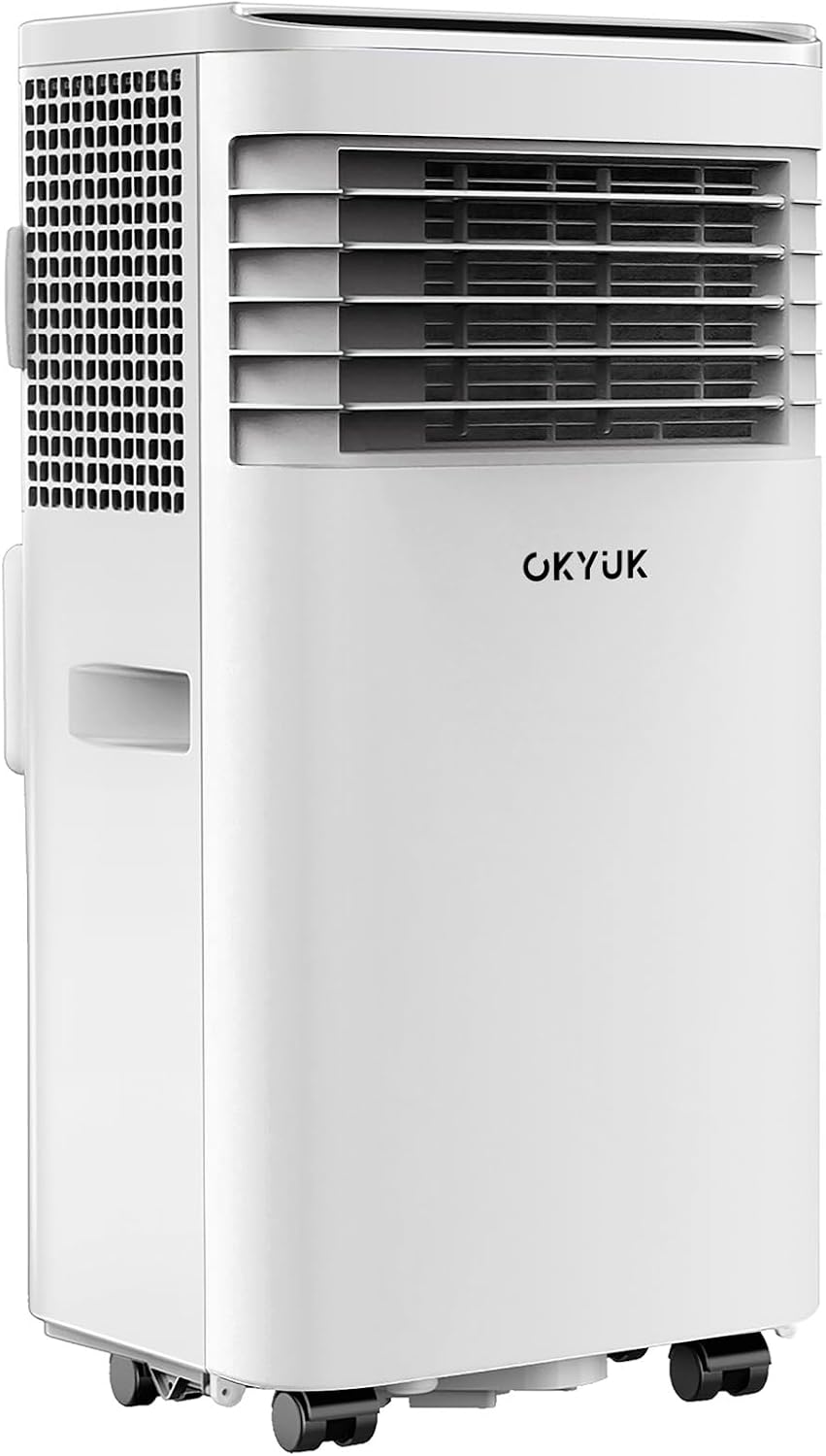 OKYUK Klimaanlage, Weiß, Mobile 7000 BTU mit Abluftschlauch