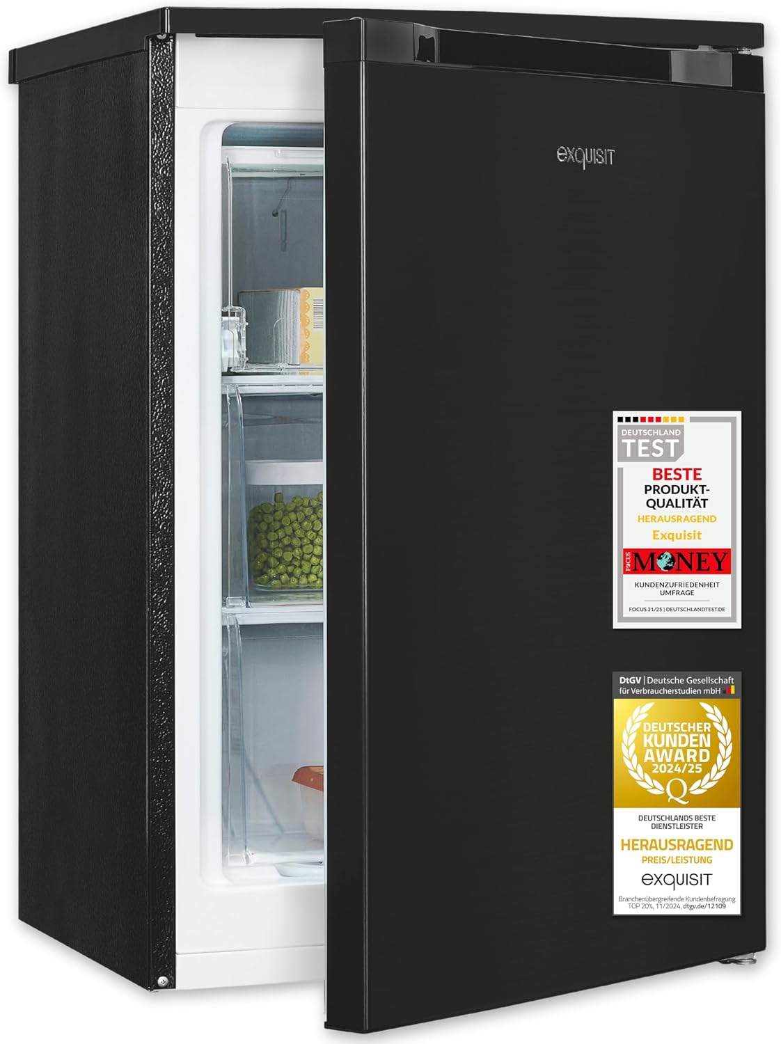 Exquisit Gefrierschrank, 85 l, Schwarz, GS581-051C - Nutzinhalt