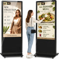 55 Digital-Signage-Display, 55 Zoll, Schwarz, Zoll Digitaler Kundenstopper, 4K LCD IPS Digitales Werbedisplay mit Android OS