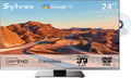SYLVOX Fernseher, 24 Zoll, 12 V, Schwarz, für Wohnmobil, Smart Google TV mit DVD Player, 1080P FHD, Rahmenlos, inkl. Adapter