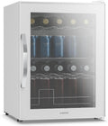 Klarstein Getränkekühlschrank, 60 L, Weiß, Groß - Flaschenkühlschrank mit Spiegelglastür, 0-13°C, 4 Metallablagen