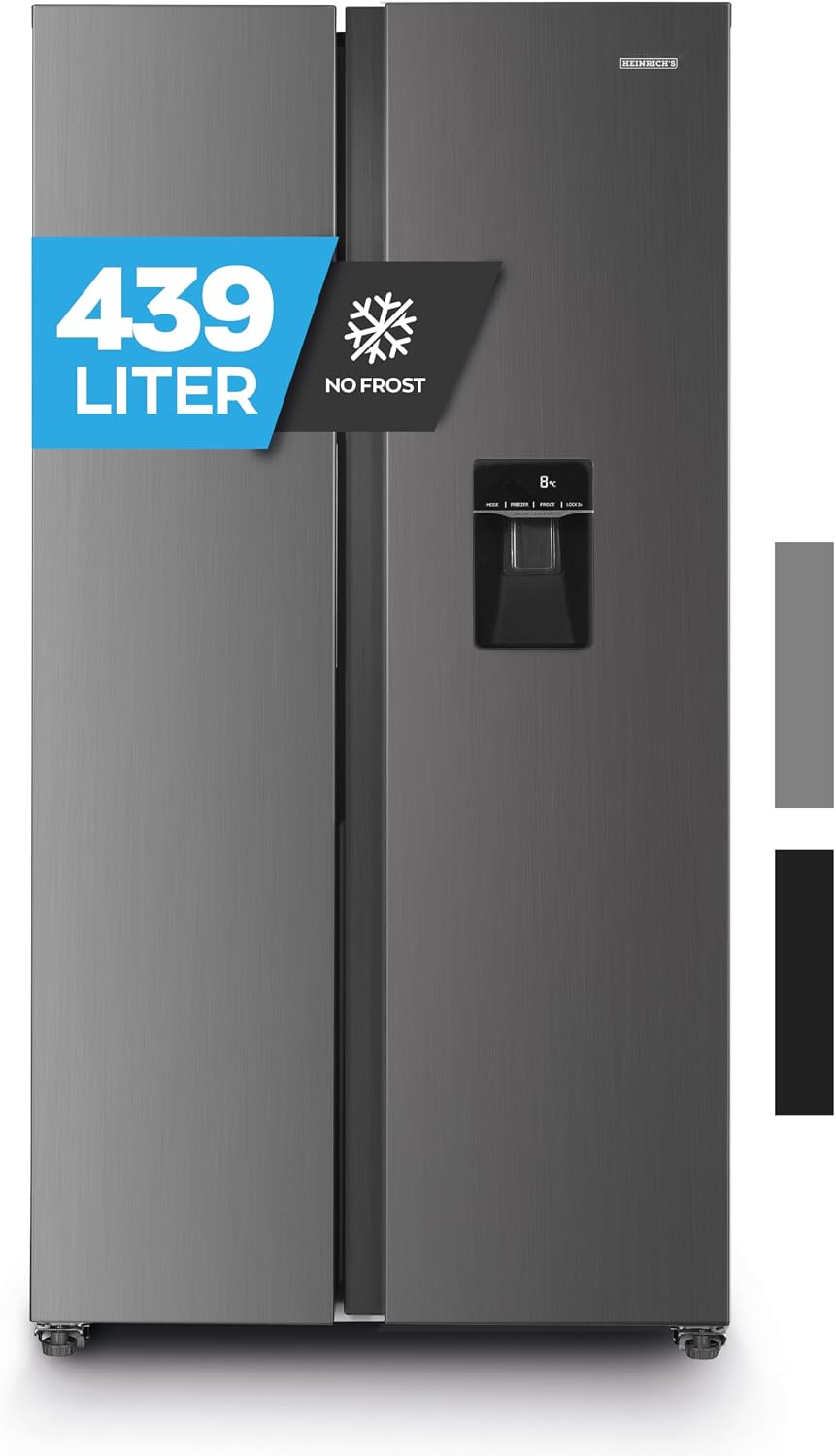 Heinrich´s Side-by-Side-Kühlschrank, 439 L, 151 L, Silber, Kühlgefrierkombination mit Mega Gesamtvolumen, NO-FROST