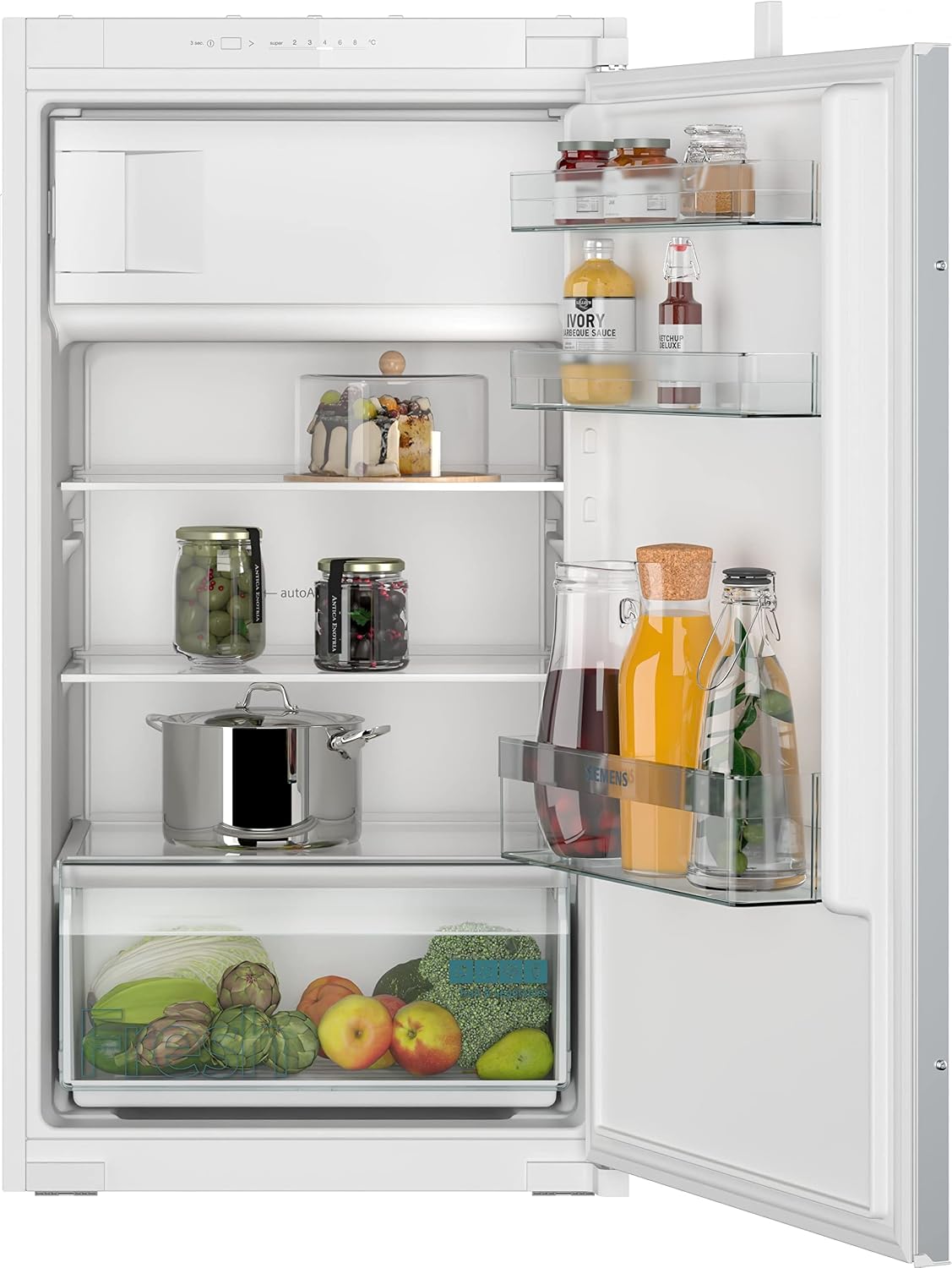 Siemens Kühlschrank, 102x56 cm, 132 L, 15 L, Weiß, KI32LNSE0 Einbau- iQ100, integrierbarer Kühlautomat mit Gefrierfach
