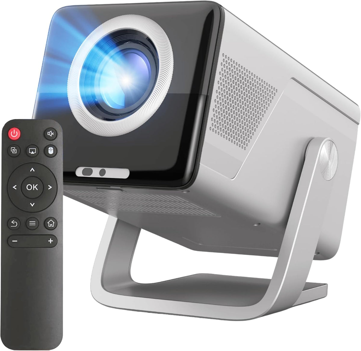 Reagle Beamer, 130 Zoll, Schwarz, R-MOVIELUM-P50 Full HD 1080p 8K Upscaling, 1000 ANSI LED Projektor Tragbar