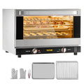 VEVOR Backofen, 58 x 55 x 40 cm, 1600 W, 47 L, Schwarz/Silber, Mini, Grillofen Mini Ofen Tisch 4 Schichten, Elektro Umluft mit 0-120 min Timer