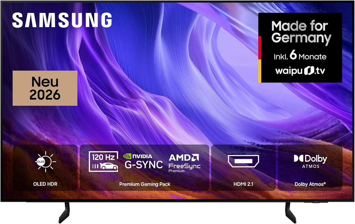 Samsung Fernseher, 55 Zoll, 138 cm, Schwarz, OLED S83H 4K , OLED HDR, Premium Gaming Pack (NVIDIA G-SYNC & AMD FreeSync Premium)