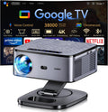 Beamer, Schwarz, 4K【1500 ANSI & Google TV/Autofokus】 Full HD 1080P 38000