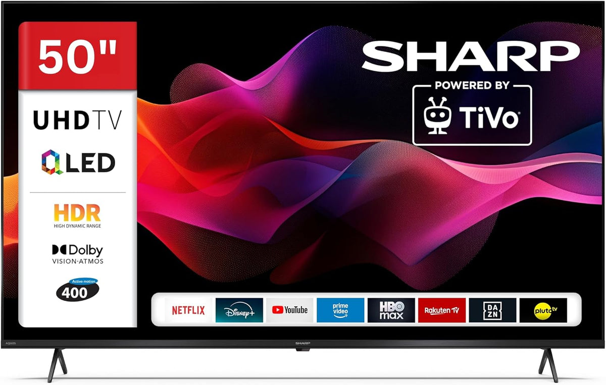 SHARP Fernseher, 50 Zoll, Schwarz, Smart TV, 50HM5745E QLED Smart TV 4K UHD Dolby Vision HDR