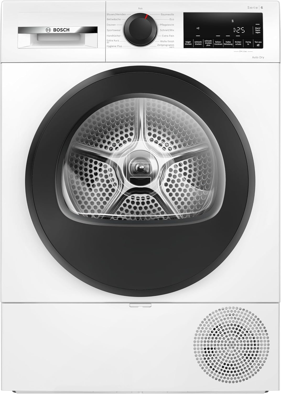 Bosch Wärmepumpentrockner, 9 kg, 6 W, Schwarz, Serie 6 Trommelbeleuchtung WQG243D41