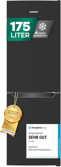 Heinrich´s Kühl-Gefrierkombination, 175Liter, 122 L, 39 dB, 53 L, Schwarz, Kühlgefrierkombination, kühlschrank mit gefrierfach