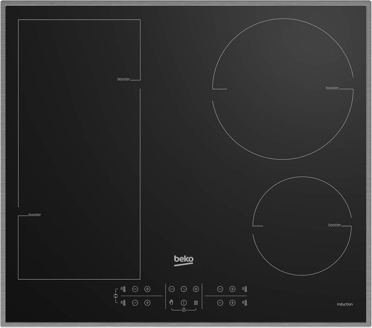 Beko Kochfeld, 5,2 x 58 x 51 cm, Schwarz, Induktions HII 64200 FMTX/Flexibles für alle Ihre Töpfe