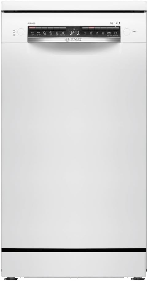 Bosch Geschirrspüler, 45 cm, Weiß, SPS4EMW61E, Serie 4, freistehend