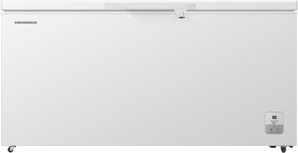 HCF‑HS500EE++ Gefriertruhe, 500 L, Weiß, Energieeffizienzklasse E, Elektronisch gesteuert, LED‑Display & Innenbeleuchtung