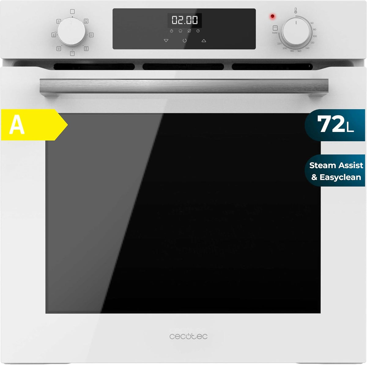 Cecotec Grill, 2800 W, 60 cm, 72 l, Weiß, 7 Funktionen, modus, Fan Assisted, Konvektionsmodus, Defrost, Steam Base X2