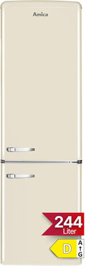 Amica Kühl-Gefrierkombination, 181 x 55 x 61,5 cm, 244 L, Weiß, Retro KGCR 387 101 B