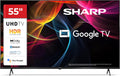 SHARP Fernseher, Schwarz, 55HL4365E, Google TV, 55' UHD, Rahmenlos, 60 Hz, HDR10, Dolby Vision HDR, Google Assistant mit Mikrofon