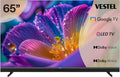 Vestel Fernseher, 65 Zoll, Schwarz, Smart TV, QLED Google TV 4K UHD, Smart TV mit Dolby Vision HDR, Dolby Atmos und integriertem Triple-Tuner
