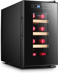 Weinkühlschrank, 70 W, Schwarz, Für 8 Flaschen, Thermostatisch Geregelt (8, 18 °C), Kompakter Mini
