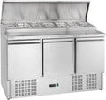 GastroHero Kühltheke, 392 L, Silber, Belegstation, 3 Böden, Edelstahl PSH300