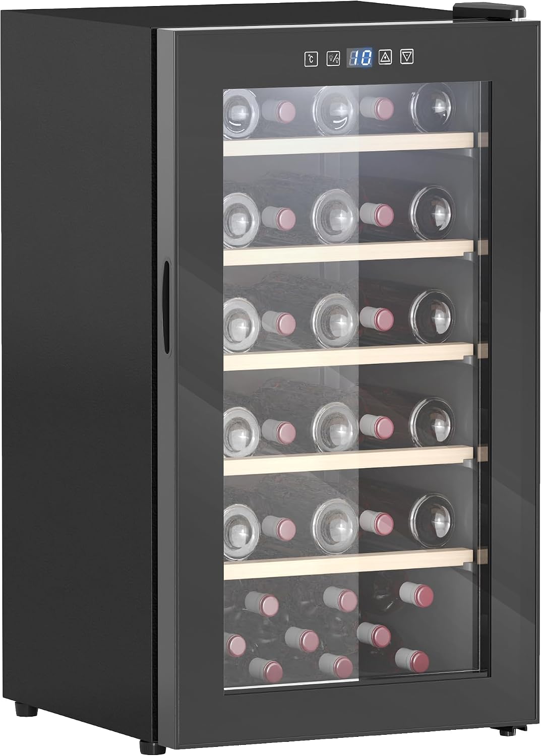 HOMCOM Weinkühlschrank, 91 L, Schwarz, Kompressor 41 Flaschen 5-20°C