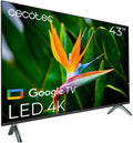 Cecotec Fernseher, 43 Zoll, Schwarz, Smart TV, Smart TV - LED- mit, 4K UHD-Auflösung - A4 Serie ALU40043S. Google TV