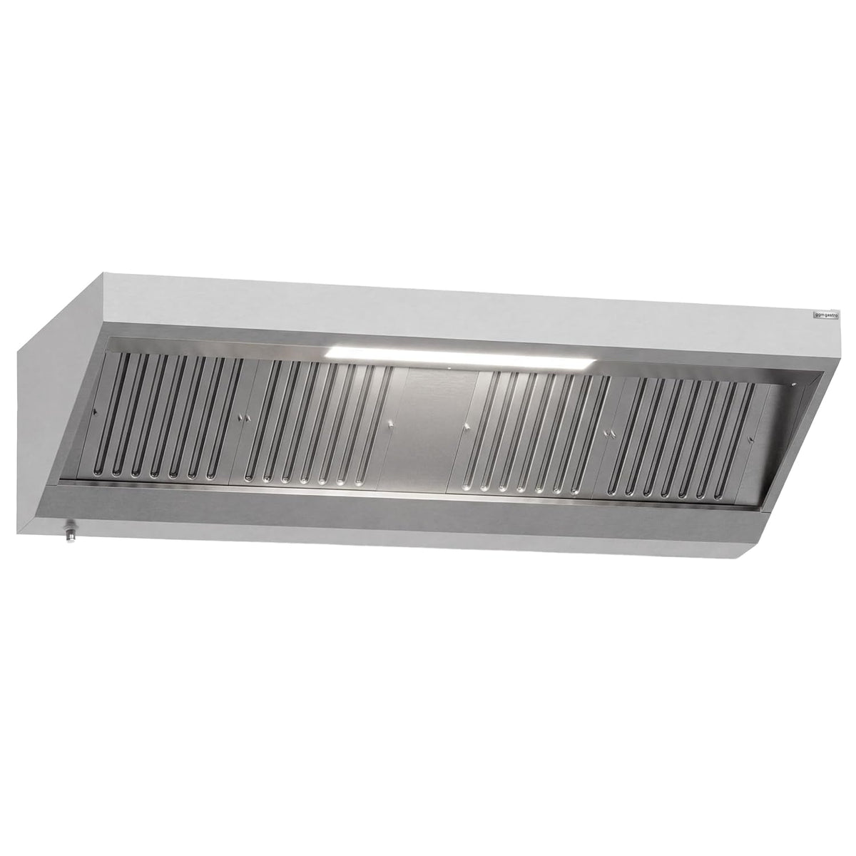 GGM Dunstabzugshaube, 2000 mm, Schwarz, Gastro Wandhaube mit Filter und LED