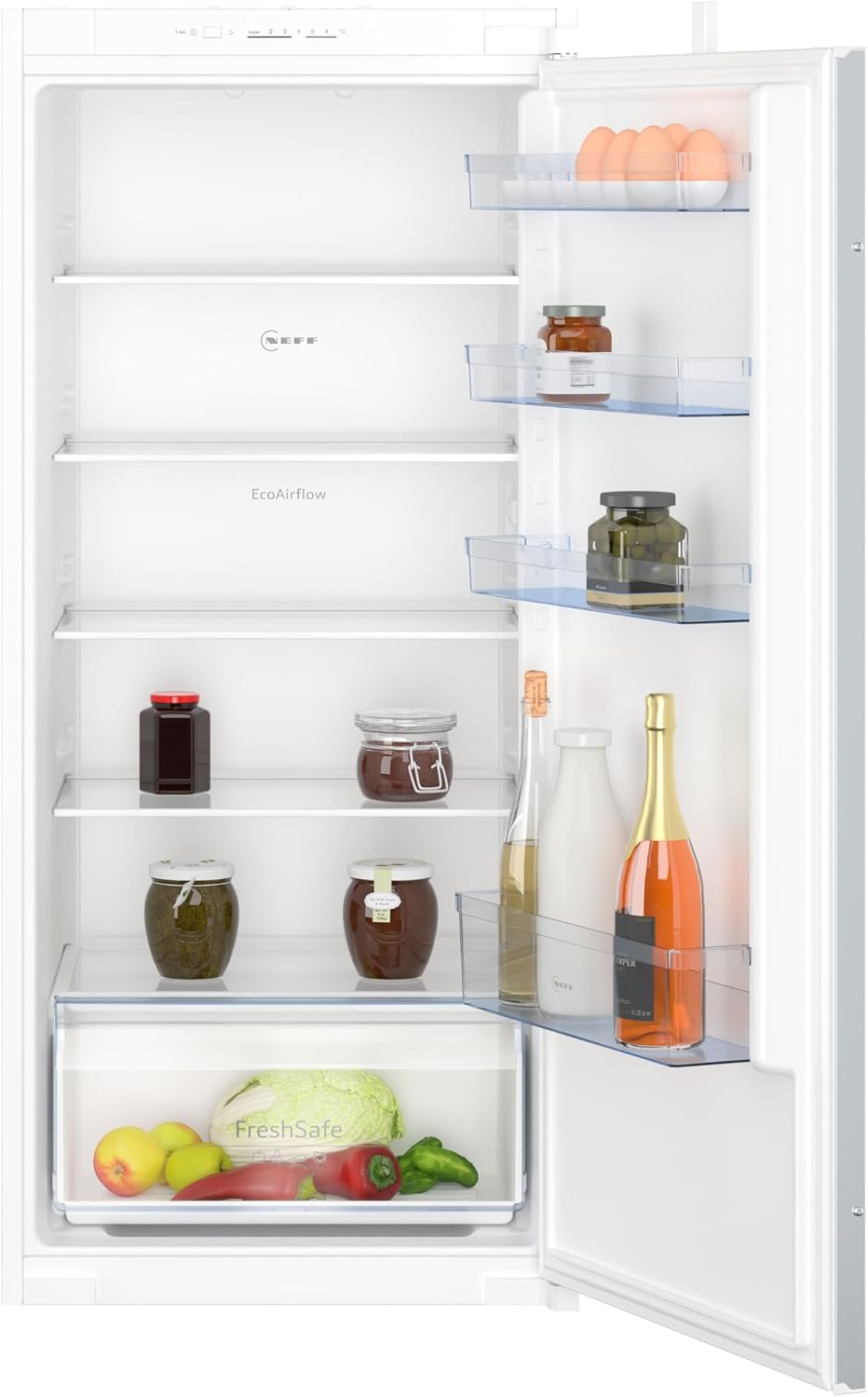 NEFF Kühlschrank, 122,5x56 cm, 204 L, Weiß, KI1411SE0, N 30, Einbau- integrierbarer Kühlautomat ohne Gefrierfach