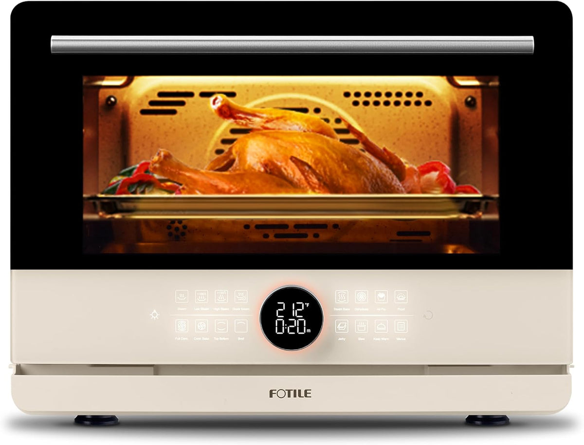 FOTILE Backofen, Beige, HYZK32-E3-E ChefCubii 4-in-1-Kombi-Dampf mit Dampfbacken, Luftfrittieren, Konvektion, Dörrfunktion