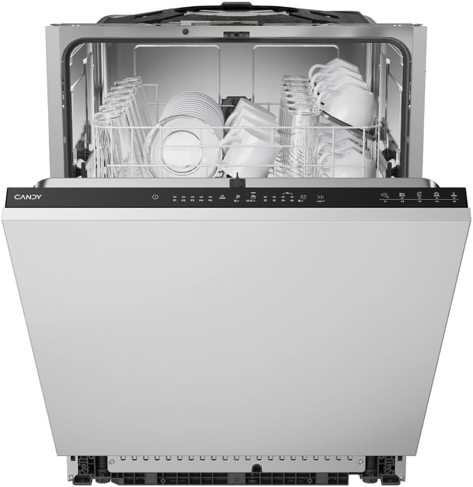 Candy Geschirrspüler, 60 cm, 49 dB, Silber, Rapidò CIP 3D9E0B Einbau-, 13 Services, 5 Programme, Startvorwahl, Anzeige Salz und Klarspüler
