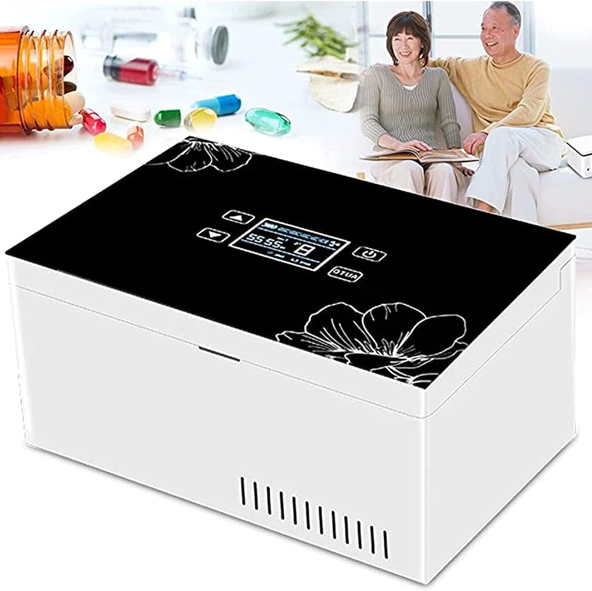 InLiMa Kühlschrank, Weiß, GYJ Medizin Cooler Reefer Container, Auto Aufbewahrungsbox, Medikamenten, Touchscreen-Display