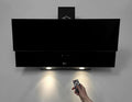 GURARI Dunstabzugshaube, 80 cm, Schwarz, GCH D 268 8 BL Prime Kopffrei Abzugshaube Glas